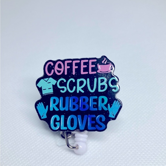 Glitter Retractable Nurse Badge Reel - Picture 2 of 5